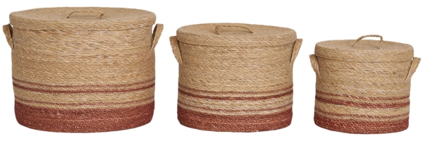 House Nordic Körbe, Seegras, natur/braun, 3er-Set