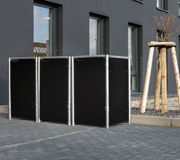 Hide Metall Mülltonnenbox für 3 Mülltonnen 240