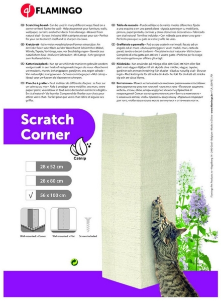 Flamingo Kratzbrett Ecke Kratzbrett Sisal beige Bild 2