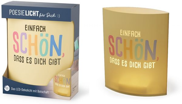 Deko Lampe Leuchte Batterie Poesielicht für Dich la vida Geschenk Gelb 6292721