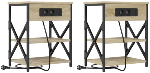 vidaXL Nachttisch 2 pcs Sonoma-Eiche 41 x 31 x 51 cm Holzwerkstoff 859518