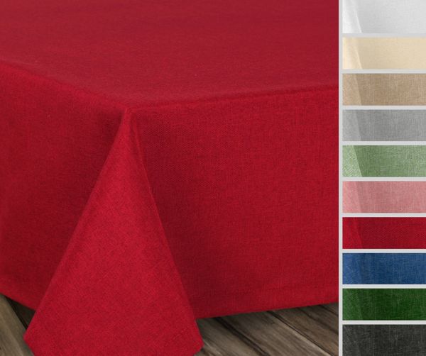Beautex Tischdecke Fleckenabweisende bügelfreie Tischdecke mit Lotuseffekt, Leinenoptik (1-tlg)