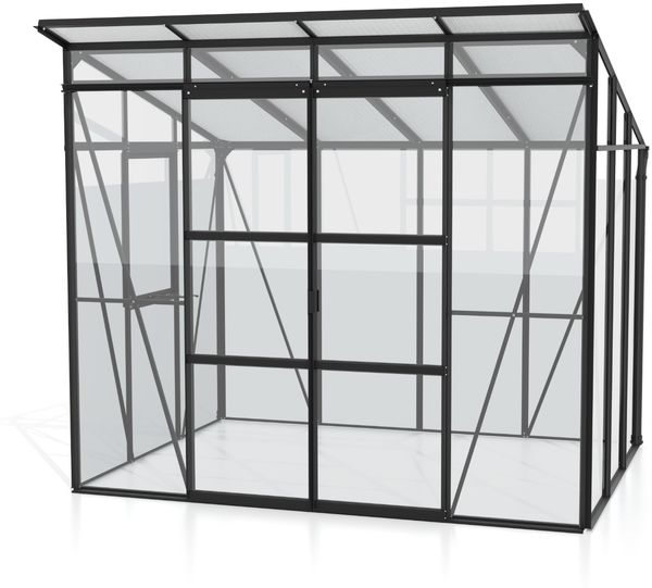 Vitavia Gewächshaus "Freya 5900", schwarz, 5,9 m²,3 mm ESG, 6 mm HKP