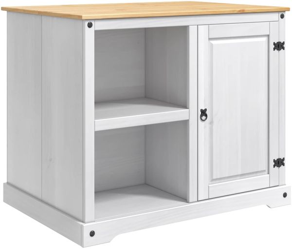vidaXL Küchentrolley 2 pcs Weiß und Honigwachs 112 x 77 x 91,5 cm 3425383