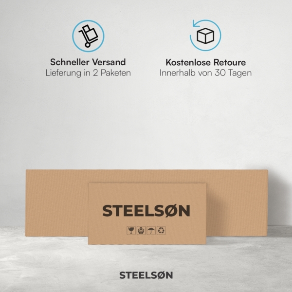 STEELSØN 'Regulus' Aktenschrank, Metall, schwarz, 165x40x80 cm, abschließbar, Metallschrank mit 4 Ablagen, geeignet als Werkzeugschrank Bild 11