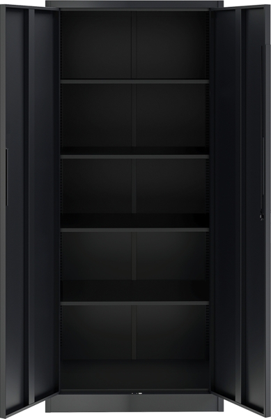 STEELSØN 'Regulus' Aktenschrank, Metall, schwarz, 165x40x80 cm, abschließbar, Metallschrank mit 4 Ablagen, geeignet als Werkzeugschrank Bild 13