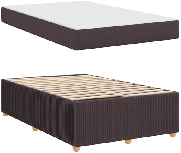 vidaXL Bettrahmen mit Matratze Dunkelbraun 120 x 190 cm Stoff 3398369 Bild 4