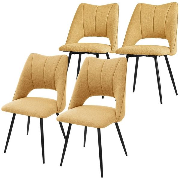 ML-DESIGN Stuhl Esszimmerstühle mit Rückenlehne moderne Design Lounge Küchenstühle (4 St), Polsterstuhl Esstischstühle 4er Set Clubsessel Polyester bis 120kg