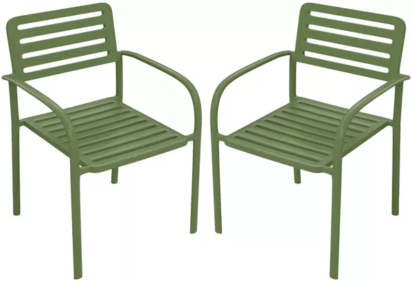 Vente-unique - NILY Garden dining set Metall Grün - B 55 cm x H 79,5 cm x L 55 cm