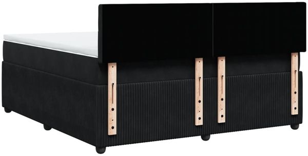 vidaXL Boxspringbett mit Matratze Schwarz 180x200 cm Samt 3290120 Bild 8