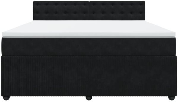 vidaXL Boxspringbett mit Matratze Schwarz 180x200 cm Samt 3290120 Bild 6