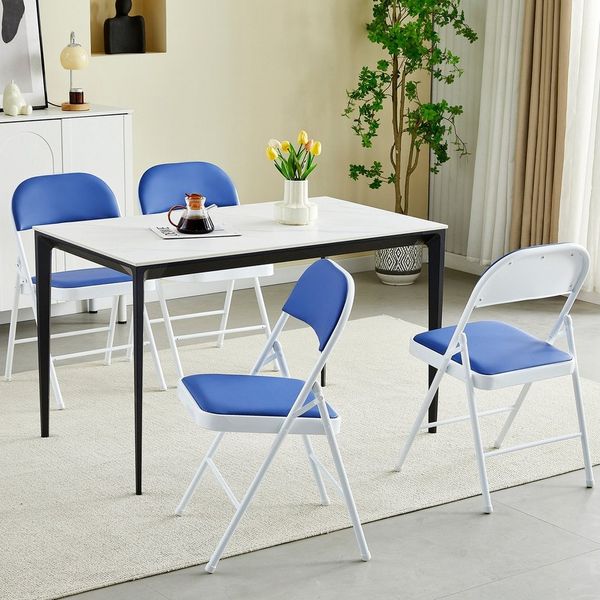 MCC direct Klappstuhl Kunstleder Klappstuhl gepolstert im 1er, 2er, 4er und 6er Set (4 St)