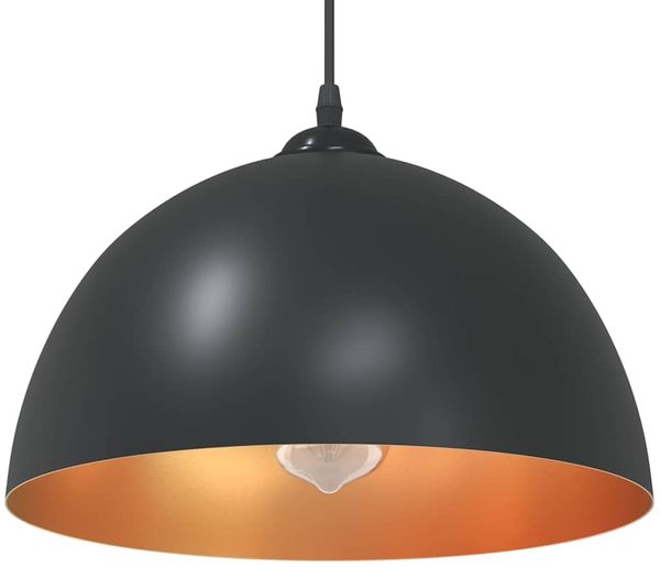 vidaXL Pendelleuchten 2 Stk. Höhenverstellbar E27 Schwarz Ø30cm Metall 4103451