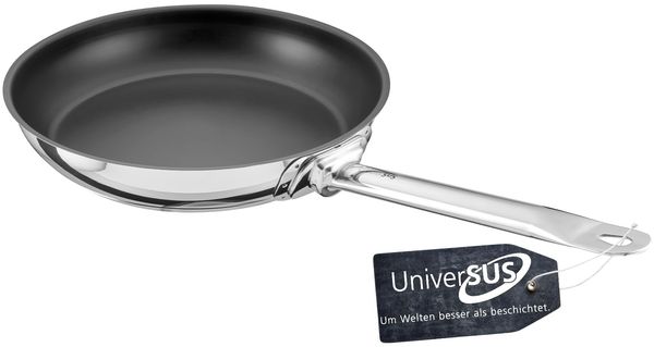 GastroSUS Industar PLUS Bratpfanne mit UniverSUS Oberflächenstruktur, ohne PFAS/PTFE, 163150-24, Edelstahlpfanne Induktion, 24 cm