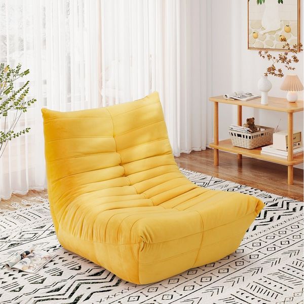 ToteBox Loungesofa Wildleder Lesesessel XXL mit Rückenlehne für Schlafzimmer Wohnzimmer