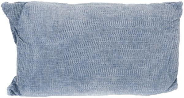 Chenille Dekokissen 30 x 50 cm Couchkissen einfarbig mit Reißverschluss blau