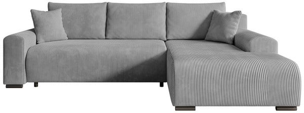 storez24 Ecksofa Soffe, mit Bettkasten und Schlaffunktion, Cordstoff, L-Form, bequem
