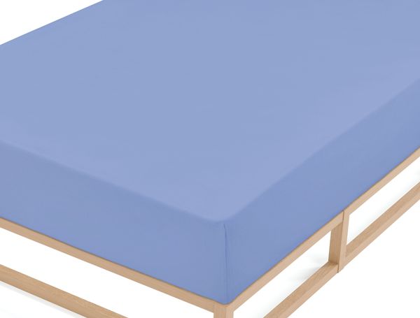 biberna Feinbiber-Spannbetttuch 0002744, blau, 1x 180x200 cm - 200x200 cm