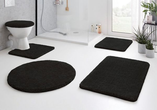 Kleine Wolke Badematte RELAX, Höhe 30 mm, rutschhemmend beschichtet, fußbodenheizungsgeeignet, Polyacryl, rechteckig, 2er-Set 55x65 cm / 85x150 cm, Badteppich, Uni Farben, rechteckig, rund & als Set erhältlich