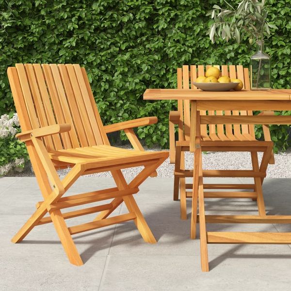 vidaXL Gartenstühle 2 Stk. Klappbar 61x67x90 cm Massivholz Teak 362758