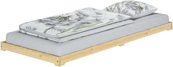 Schmales Gästebett extra niedrig Kiefer lackiert 80x190 Zubehör wählbar V-60.47K-08-190ohne Zubehör