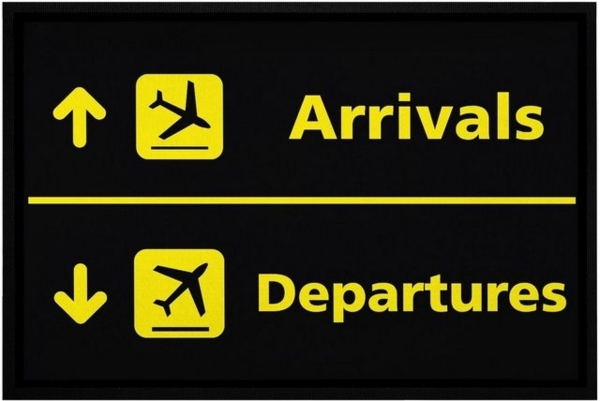 MoonWorks Fußmatte Fußmatte Flughafen Arrivals/Departures lustige Motive Geschenk Piloten rutschfest & waschbar Moonworks®, rechteckig Bild 4