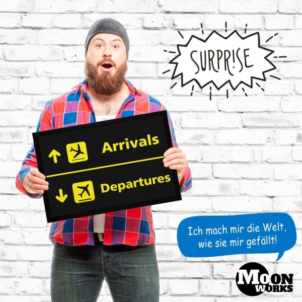 MoonWorks Fußmatte Fußmatte Flughafen Arrivals/Departures lustige Motive Geschenk Piloten rutschfest & waschbar Moonworks®, rechteckig Bild 3