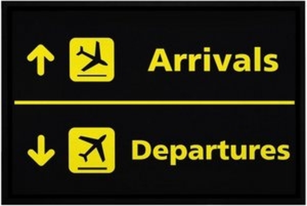 MoonWorks Fußmatte Fußmatte Flughafen Arrivals/Departures lustige Motive Geschenk Piloten rutschfest & waschbar Moonworks®, rechteckig Bild 6