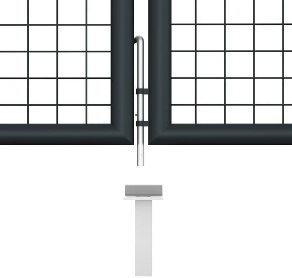 vidaXL Maschen-Gartentor verzinkter Stahl 400 x 100 cm Grau 145777 Bild 5