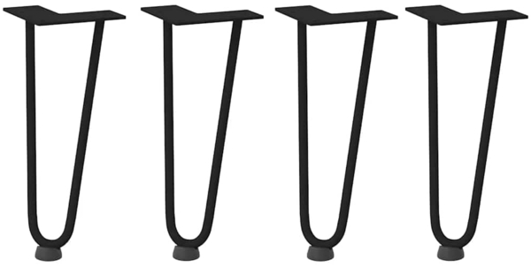 vidaXL Haarnadelbeine für Couchtisch 4 Stk. Schwarz 30 cm Massivstahl 4012416