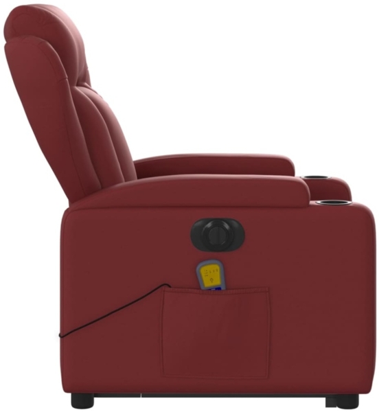vidaXL Massagesessel mit Aufstehhilfe Elektrisch Weinrot Kunstleder 3204569 Bild 10