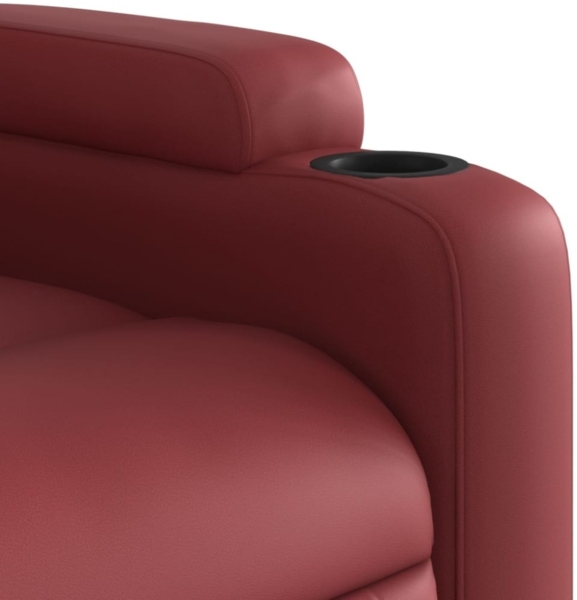 vidaXL Massagesessel mit Aufstehhilfe Elektrisch Weinrot Kunstleder 3204569 Bild 7