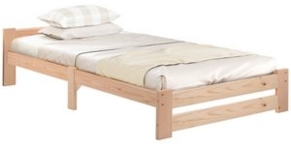 Flieks Futonbett, Einzelbett Massivholzbett mit Kopfteil und Lattenrost Bild 6