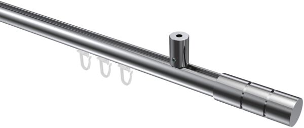 Innenlauf-Gardinenstangen-Set Sonius Elanto 140 cm, 1-läufig, 20 mm Ø Chrom
