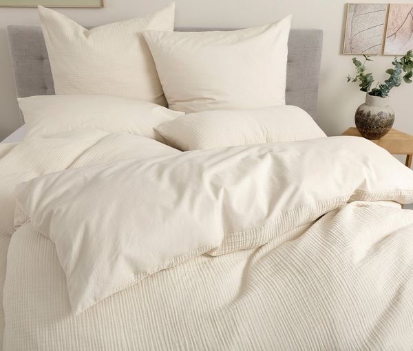 OTTO home Wendebettwäsche Sari3, Musselin, Renforcé, 2 teilig, NEUHEIT: aus 100% Baumwolle in weichem Musselin, Rückseite Renforcé