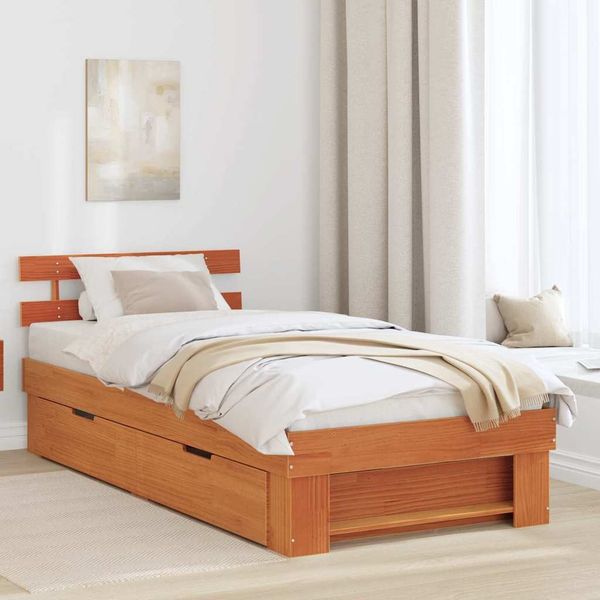 vidaXL Bettrahmen Wachsbraun 80 x 200 cm Massives Kiefernholz 872547