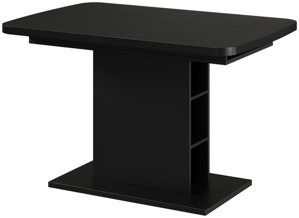 Esstisch Fenaro Schwarz 120 x 80 cm mit offenen Fächern Vicco