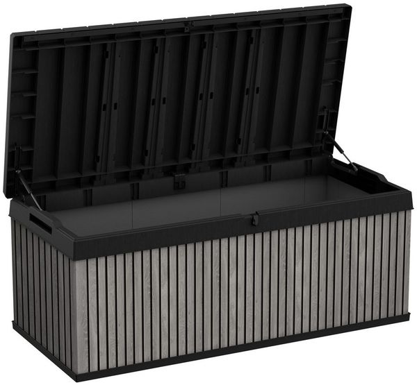 Keter Gartenbox Keter Aufbewahrungsbox DARWIN Anthrazit, 380 L, belastbar bis 300 kg, abschließbar