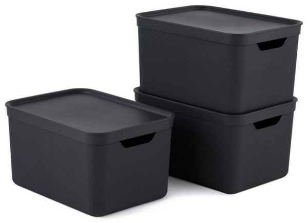 ROTHO Aufbewahrungsbox 3er- Set Aufbewahrungskorb 16l mit Deckel (Aufbewahrungsboxen, 3er-Set) Bild 4