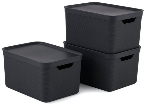 ROTHO Aufbewahrungsbox 3er- Set Aufbewahrungskorb 16l mit Deckel (Aufbewahrungsboxen, 3er-Set) Bild 5