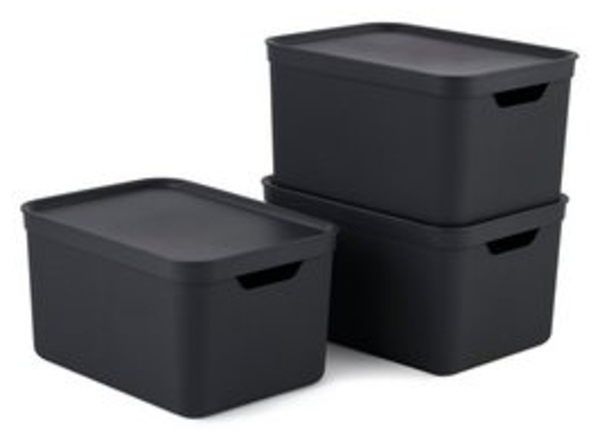 ROTHO Aufbewahrungsbox 3er- Set Aufbewahrungskorb 16l mit Deckel (Aufbewahrungsboxen, 3er-Set) Bild 6