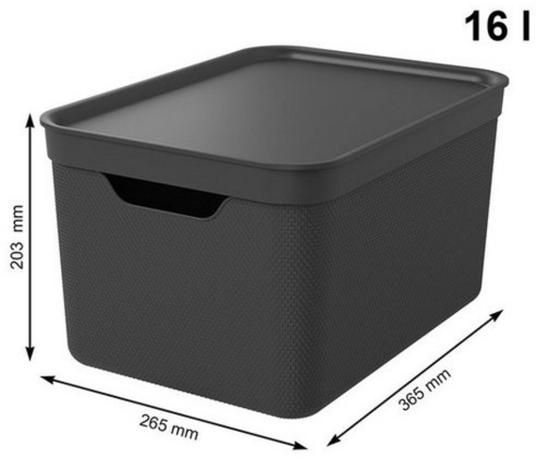 ROTHO Aufbewahrungsbox 3er- Set Aufbewahrungskorb 16l mit Deckel (Aufbewahrungsboxen, 3er-Set) Bild 3