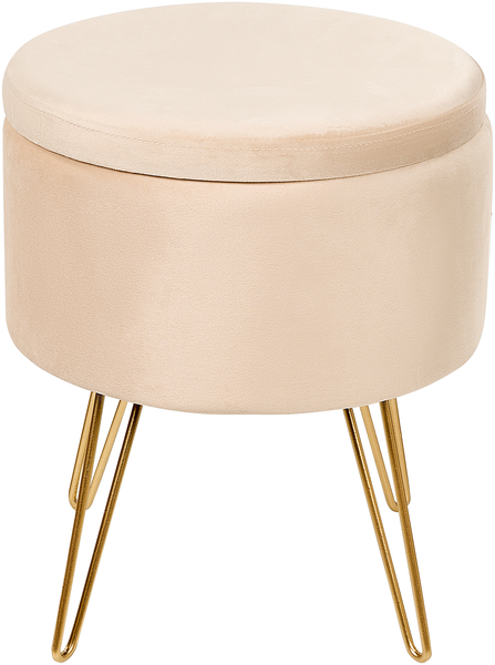 Pouf SILAS Creme Samtstoff 42 cm 42 cm Bild 4