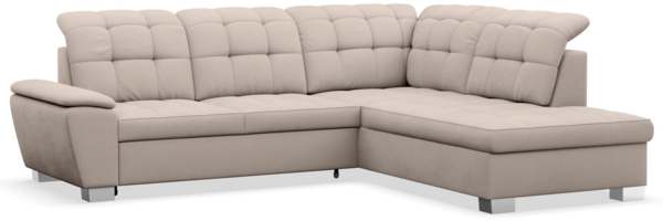 Selsey 'Jamaal' Ecksofa mit Schlaffunktion und Stauraum rechtsseitig, beige