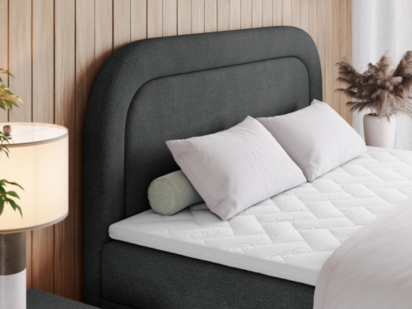 Boxspringbett, Schlafzimmerbett, Bettkasten - EIRA -200 x 200 cm - Dunkelgrau Stoff - H4 Bild 3
