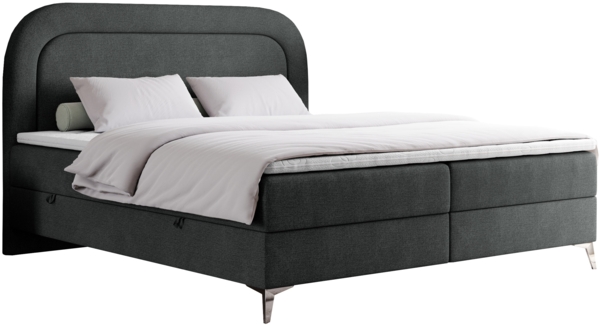 Boxspringbett, Schlafzimmerbett, Bettkasten - EIRA -200 x 200 cm - Dunkelgrau Stoff - H4 Bild 4