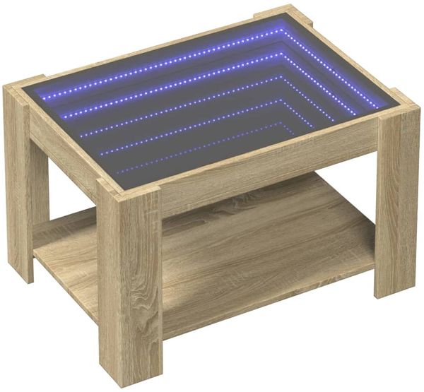 vidaXL LED-Couchtisch Sonoma Eiche 73x53x45 cm Holzwerkstoff 847548 Bild 3