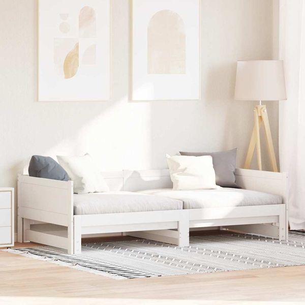 vidaXL Ausziehbares Tagesbett Weiß 203,5 x 184 x 56,5 cm 834679