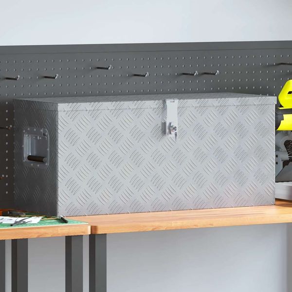 vidaXL Aluminiumkiste 80×30×35 cm Silbern 142939