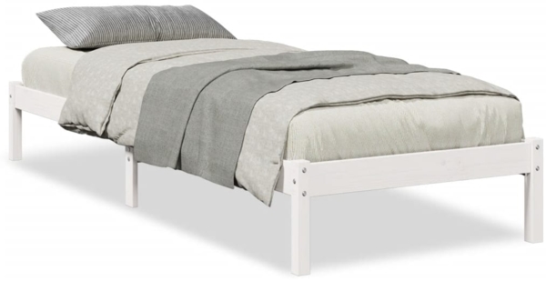 vidaXL Massivholzbett Extra Lang ohne Matratze Weiß 90x210 Kiefernholz 852403